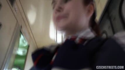 Sweet Angelina - Sex With A Conductor In The Toilet